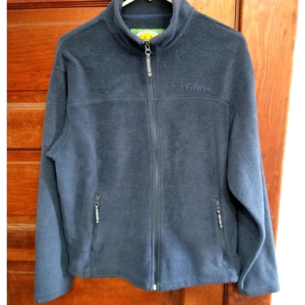 Cabela's Fleece Jacket Outdoor Gear Navy Blue Full Zip Long Sleeve Size Med